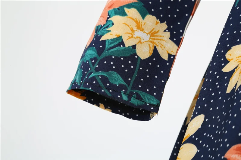 Kostlich Summer Newest Hepburn Vintage Dress Women Big Swing Dress Casual O-Neck Half Sleeve Patchwork Floral Print Dresses  (16)