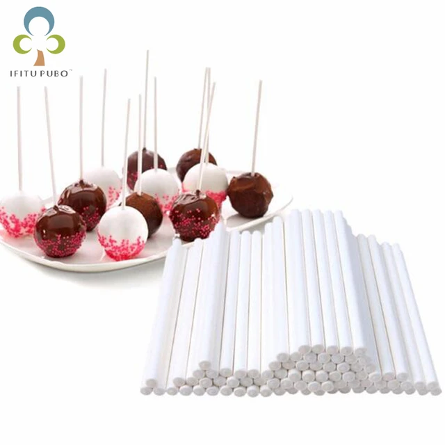 8.5/10/15cm Solid Core White Paper Lollipop Sticks For Chocolate