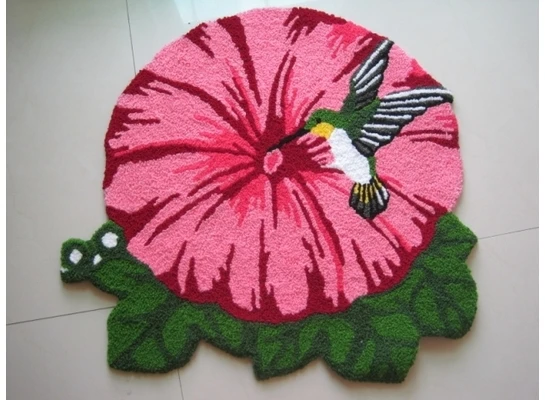 Special shipping bird shaped red morning glory stairs bedroom carpet floor mats coffee table cushion pad computer