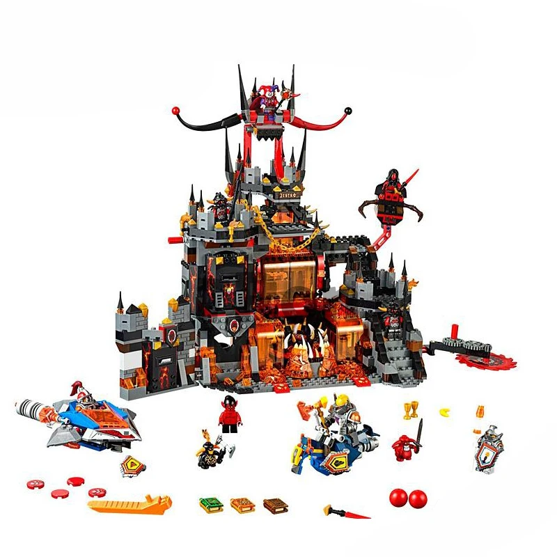 

Compatible with Lego 70323 nexoe knights Bela 10521 1237Pcs Jestro Volcano Lair Figure building blocks bricks toys for children