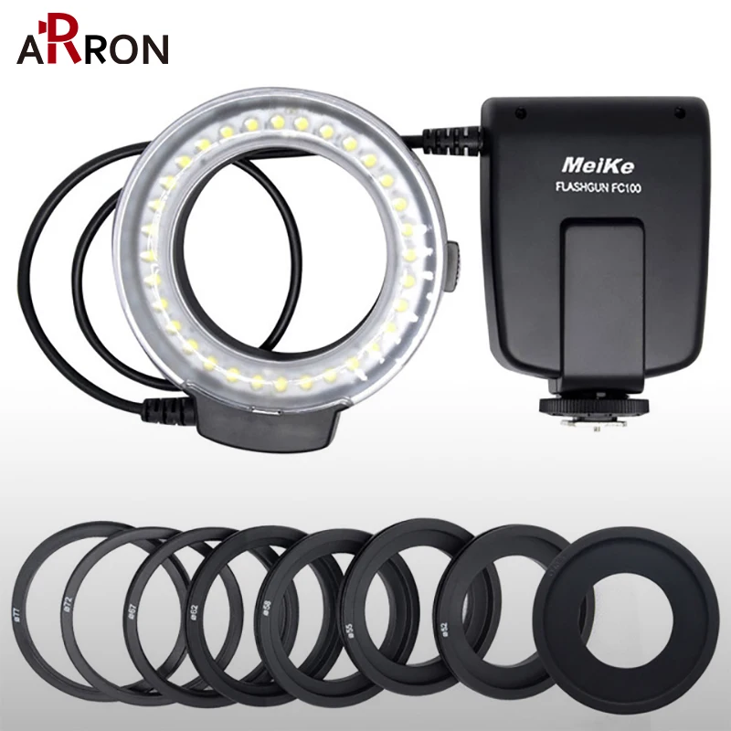 

HOT Meike MK-FC100 5500K LED Macro Ring Flash Light Kit for Sony A100A200 A230 A290 A300 A330 A350 A380 A390 A450 A500 A550 A560