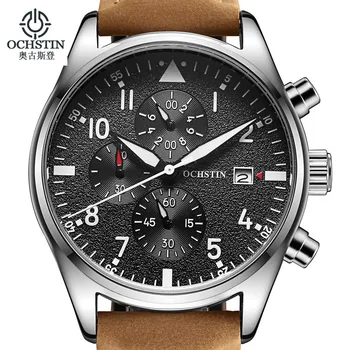 

Relogio Masculino OCHSTIN Watch Men Business Chronograph Date Luminous Wristwatch Mens Luxury Brand Leather Quartz Watch
