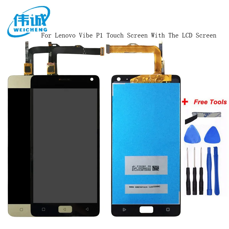 

WEICHENG For Lenovo VIBE P1 LCD Screen Display+Touch Panel Digitizer Assembly parts P1c72 P1a42 p1c58 Turbo Pro LCD Pantalla