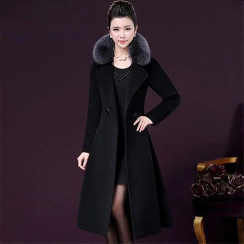 Col Hiver light red De Q012 Faux navy Fuchsia Tan Plus Wine Manteaux Drap Épaisse 2018 Fourrure Veste Taille Chaude Femmes Blue black La Automne Laine Survêtement Renard Ioqrcjv BxwHqEat