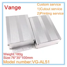 1 шт./партия небольшой алюминиевый сплит-кейс 6063-T5 Алюминиевый Проект коробка diy 76*35*100 мм пескоструйная поверхность для PCB продукта