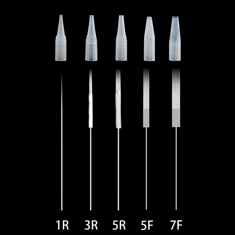 25 шт. 1RL/3RL/5RL/5F иглы и 25 шт. наконечники иглы колпачки для перманентных комплекты косметики для татуажа хорошее качество бровей Губы для татуировки