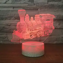 Поезд 3D светодио дный гамма ночник 7 цветов изменить стол свет фигурки героев мальчиков Штаны для девочек с рождественским изображением