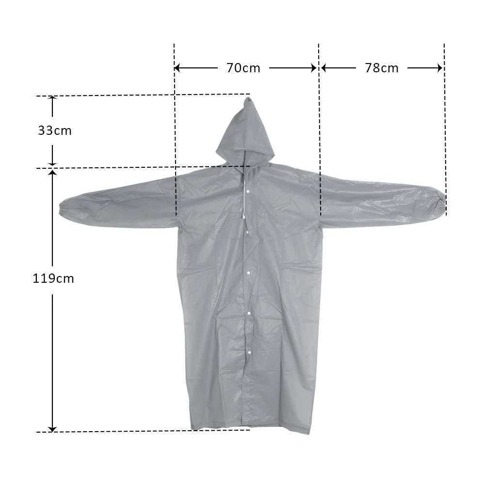 HOOMIN 5 Colors Rain Cover EVA Elastic Cuffs Transparent Raincoat Outdoor Travel Women Men Hooded Ponchos Camping Waterproof