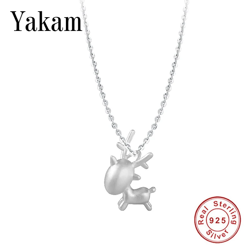 

Lovely Deer Dangle 925 Sterling Silver Chain Pendant 2019 Spring Little Elk Cute Moose Necklace Women Jewelry Choker Gift Bijoux