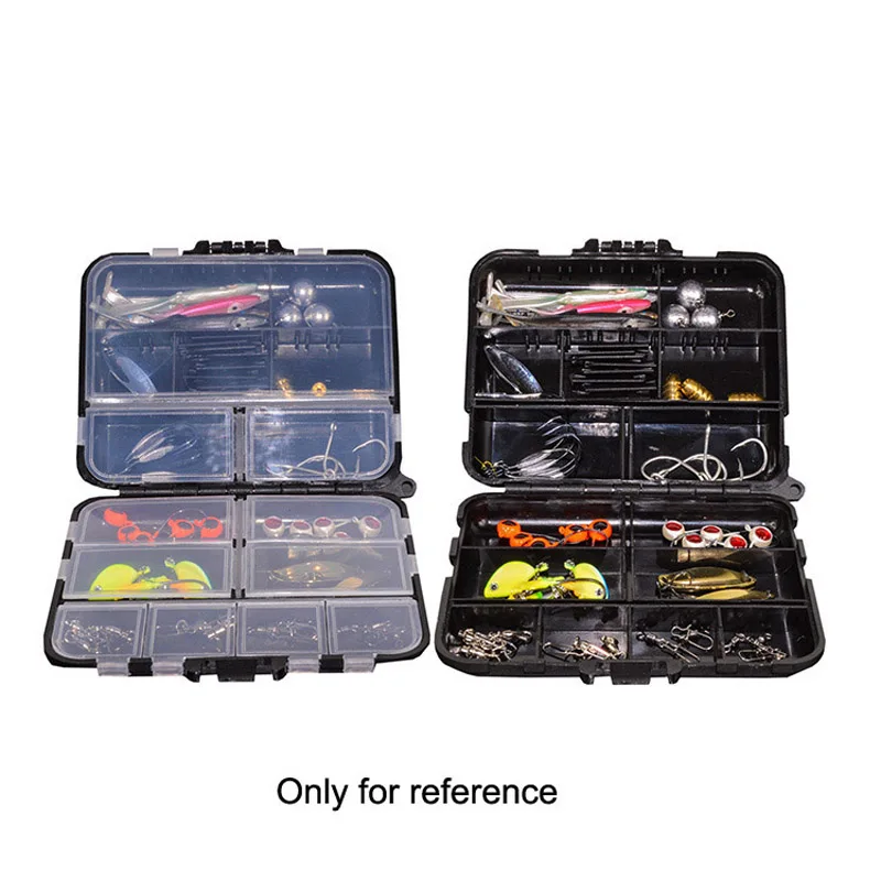 

Container box 12cmX10cmx3.4cm Practical Double Layer Lure Box Hard Plastic Fishing Bait Case Fishing Tackle Tool Container