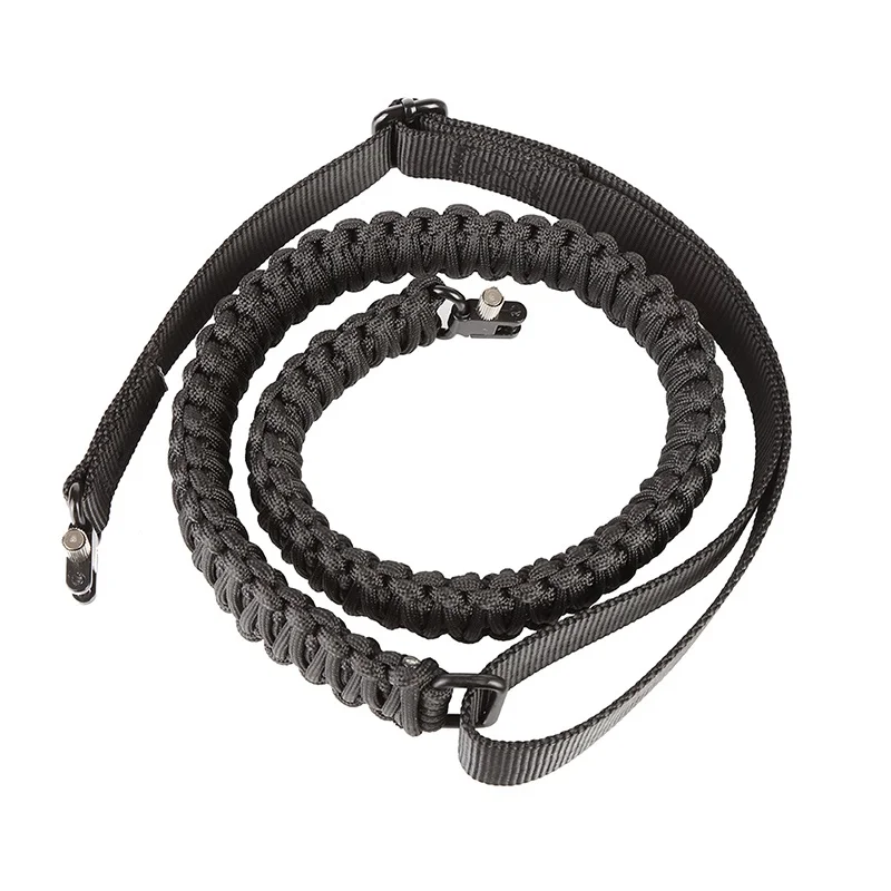 

2018 Tactical Adjustable Paracord Rifle Gun Sling Strap Rifle 2 Point Extra Strong Multi Use With Swivels Camouflage & Black