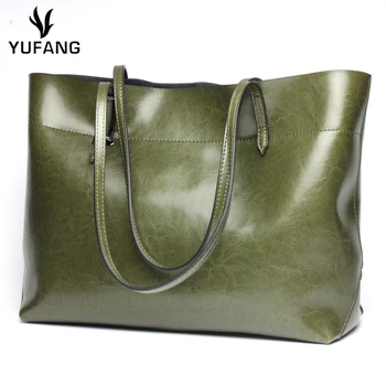 

YUFANG Women Handbags Genuine Leather Ladies Shoulder Tote Fashion All-match Shopping Bag For Womens Large Capacity Travel Bag