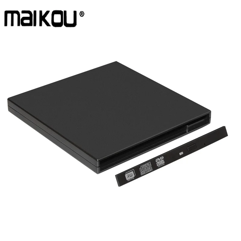 Maikou 12,7 мм USB 2,0 Внешний DVD/CD-ROM чехол для ноутбука Настольный ПК оптический диск SATA на SATA внешний корпус для DVD