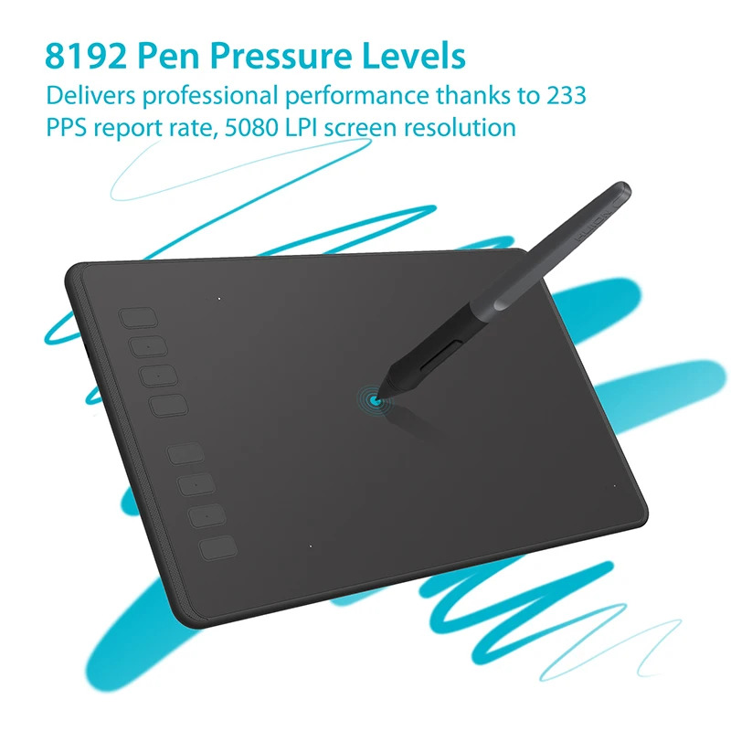  HUION H950P tableta gráfica ultradelgada Tabletas digitales pluma de dibujo profesional con lápiz ó