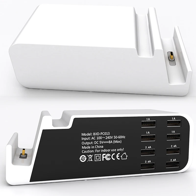 

8 Ports USB Charger Type C Dock Station Fast Charger For Samsung Note 8 S8 Plus For iPhone X 8 7 6 Plus 5 Universal Phone Charge