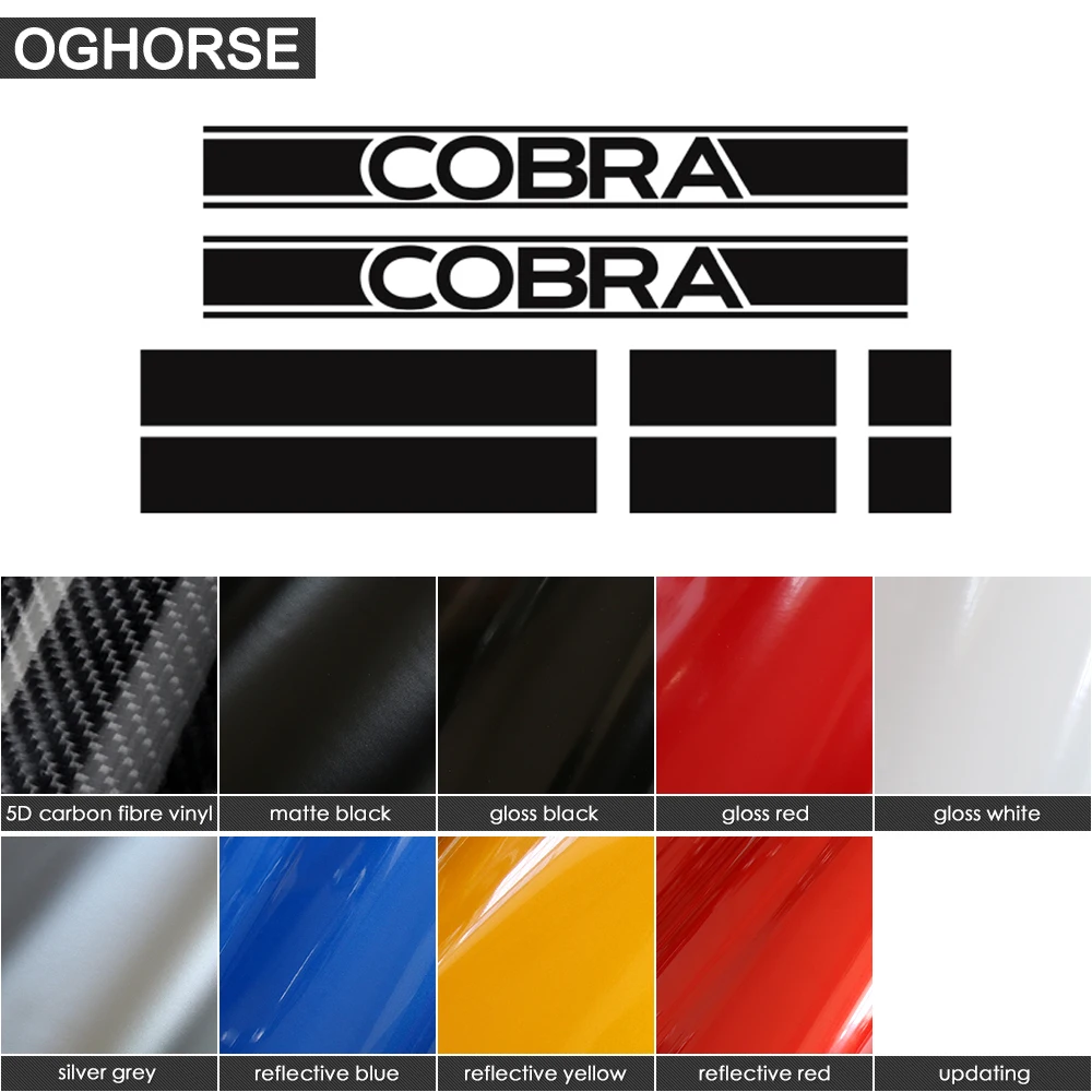 Car Hood Bonnet Roof Rear Trunk Side Skirt Stickers Racing Stripes Body Kit Decal Cover for Mini Cooper Cobra R F55 Accessories