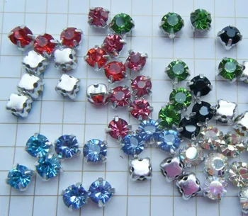 

300pcs/lot 5mm Mixed Colors Sewing crystal beads strass Rhinestone With Silver Claw Setting,garment accessories