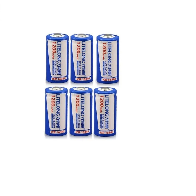 

NEW 6PCS CR123 16340 1200mAh 3.7V Li-ion Rechargeable Battery Lithium Batteries