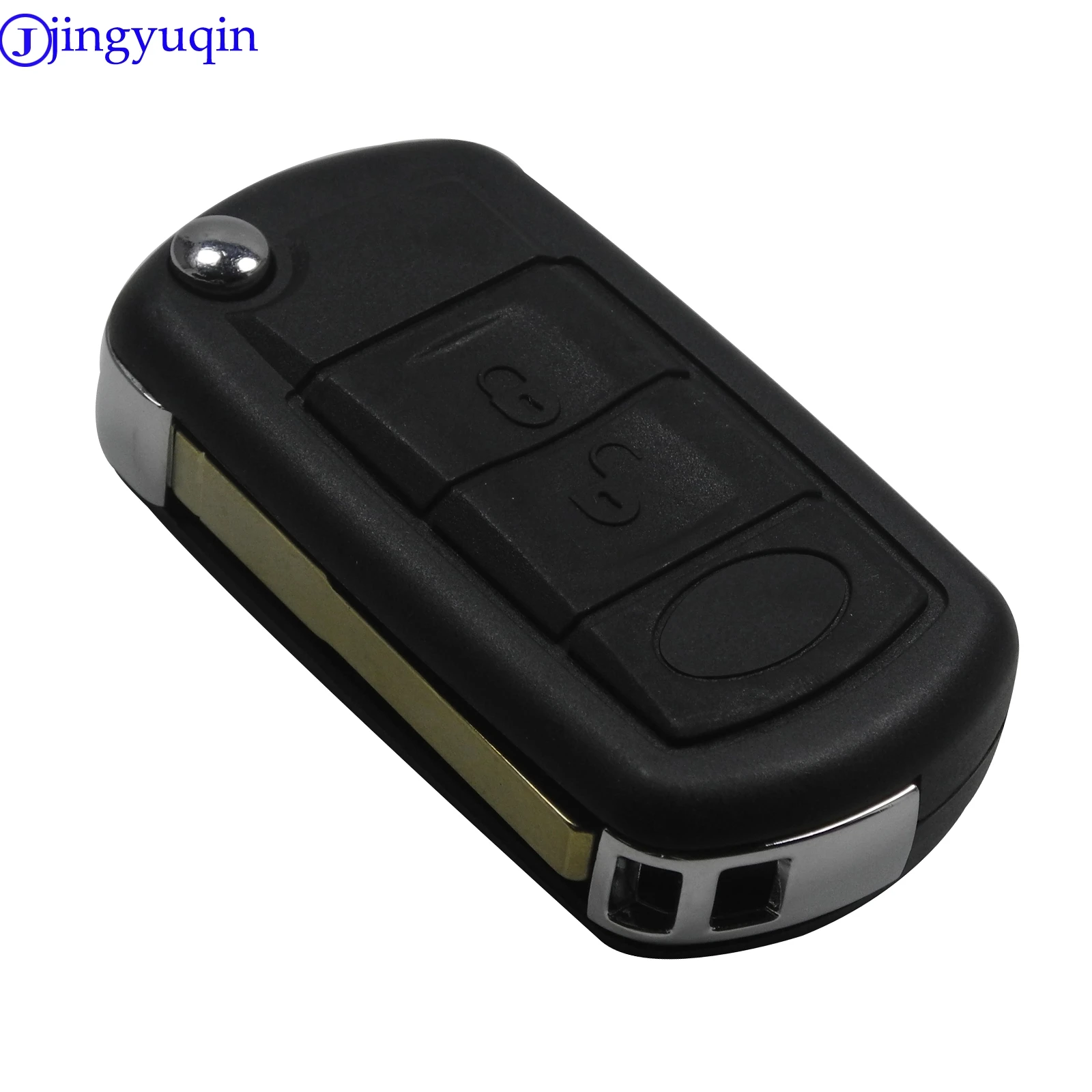 

jingyuqin 3 Buttons Remote Flip Car Key Case Fob Styling Shell Cover For Land Rover Range Rover Sport LR3 Discovery