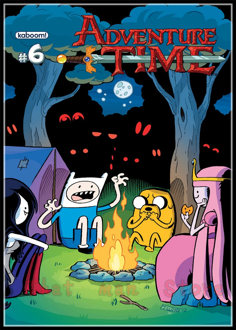 Время приключений con Finn e Jake классический мультфильм плакат четкое изображение наклейки на стену украшение дома хорошее качество принты - Цвет: Серый