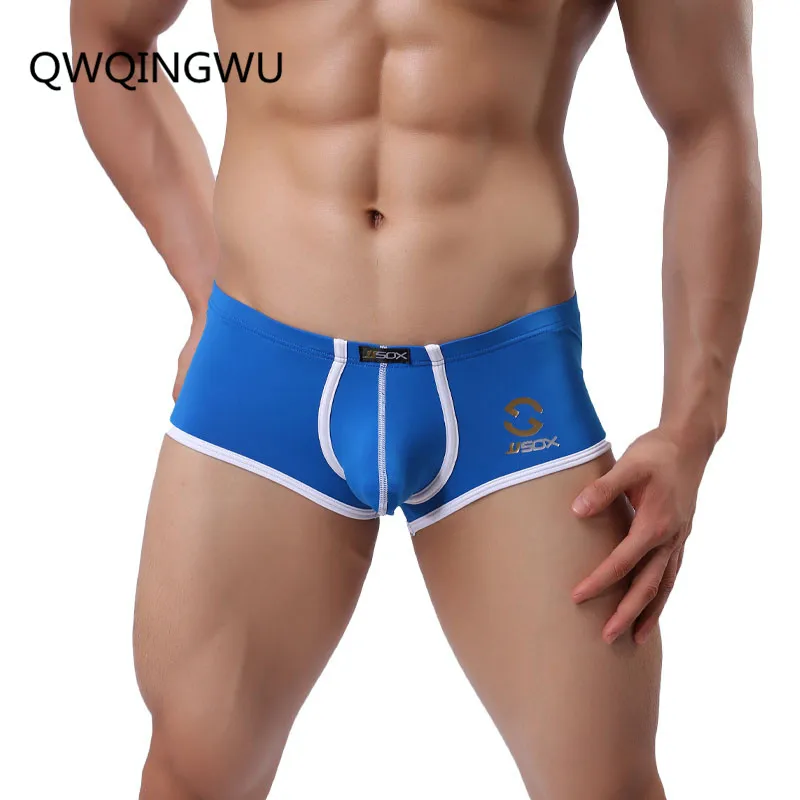 

High Quality Boxer Men underwear Sexy Boxers U High Elastic Convex Silk Waist Breathable Underpants Slim Large Male Boxer Pants