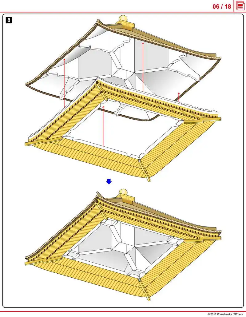 Япония Chuson-ji храм Konjiki-do (золотой зал) Ремесло Бумажная модель архитектура 3D DIY образование игрушки ручной работы игра-головоломка для