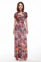 3XL-6XL Women Casual Plus Size Dress Ruffles Hem Long Beach Dresses Women Summer Dress Casual Butterfly Print Bohemian Dresses
