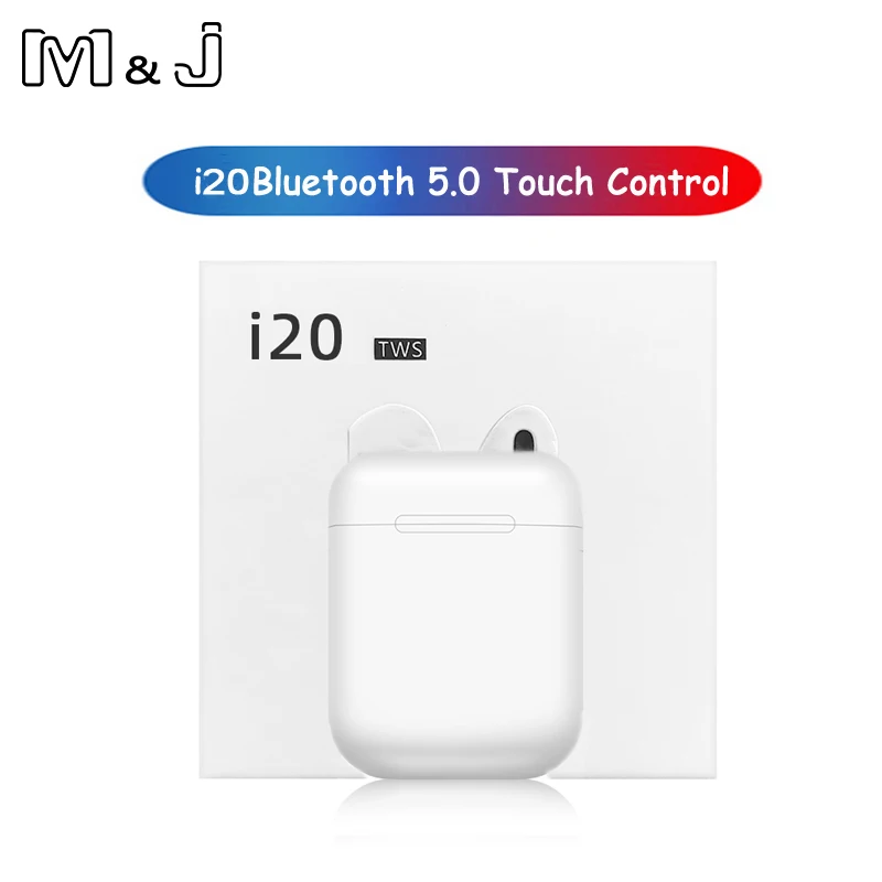 

2019 New i20 TWS Bluetooth 5.0 Earphone Sweatproof Wireless Headphone Touch Earbuds for Drop Shipping i10 i12 i60 i80 i100 tws