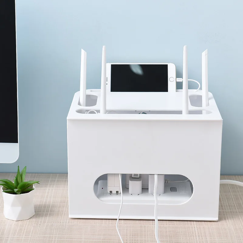 Двухслойный ящик для хранения Wi Fi роутера защитная оболочка проводов органайзер