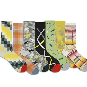 

PEONFLY Women's Socks Japanese Cotton Colorful Cartoon Cute Funny Happy Kawaii Plaid Striped Socks For Girl Christmas Gift