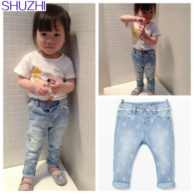 SHUZHI 2017 New Fashiong Baby jeans baby girls skinny jeans Infant