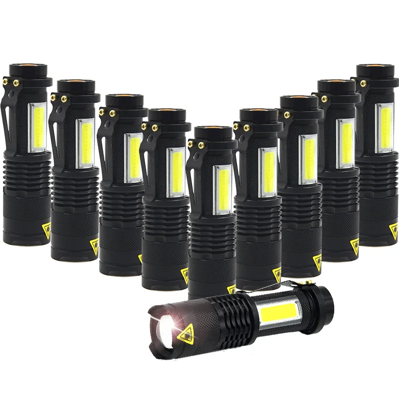 

Portable Q5 COB LED Flashlight Mini Led Torch 4 Modes COB Flashlights Lanterna Lights with clip for Camping Bulk price