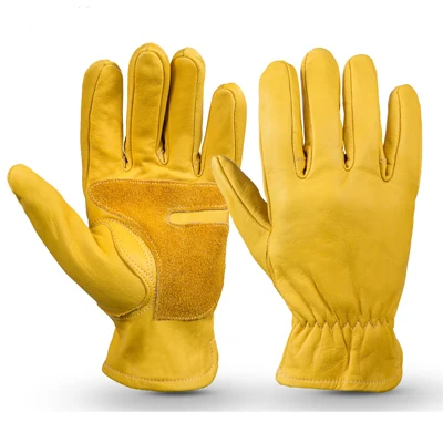 OZERO, Воловья кожа, спортивные мото перчатки, рабочие, водительские, безопасные, водонепроницаемые, анти-холодные, анти-сноуборд, походные, охотничьи перчатки для мужчин 1016 - Цвет: Yellow