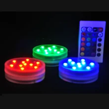 4 предмета/Лот пульт дистанционного управления погружной светодиодный свет, Батарея управлением светодиод floralyte, Свадебная вечеринка украшения свадебные принадлежности