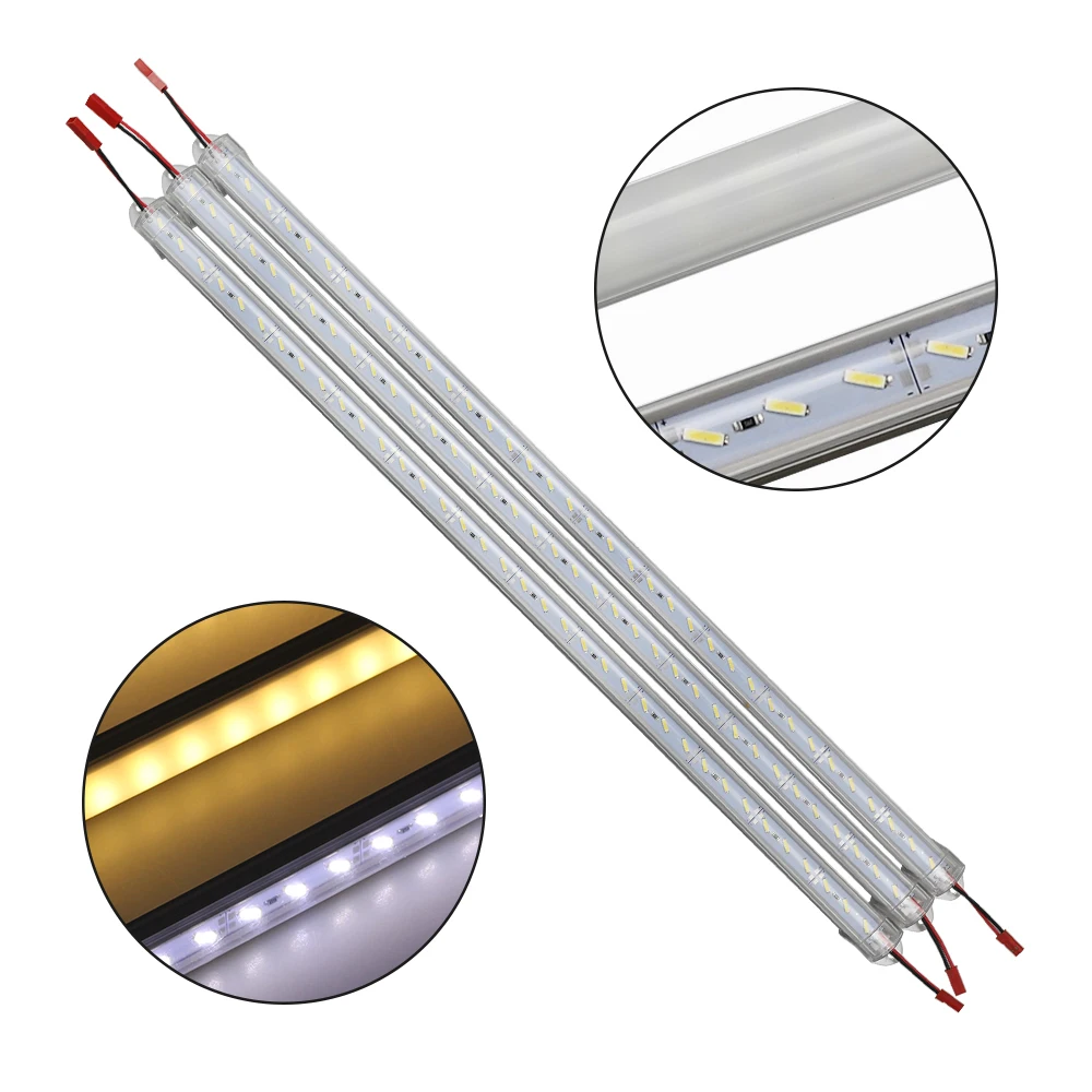 8520 36 светодиодный s жесткая Алюминий светодиодный лента DC 12V светодиодный жесткий бар полоса светильник молочно-прозрачная крышка теплый белый светодиодный лента для Кухня