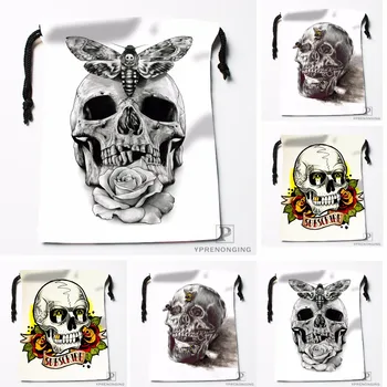 

Custom Sketch Skull Butterfly Drawstring Bags Travel Storage Mini Pouch Swim Hiking Toy Bag Size 18x22cm#0412-04-224