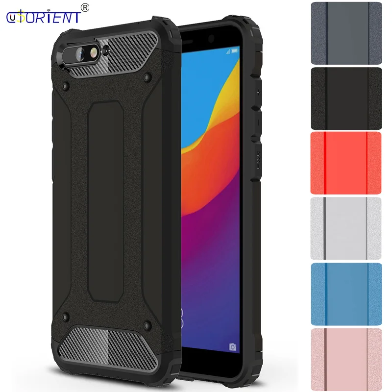

Hybrid Armor Cover for Huawei Y6 2018 Shockproof Case ATU-L21 ATU-L22 ATU-L11 ATU-LX3 Hybrid TPU Armor Silicone Rubber Hard Case