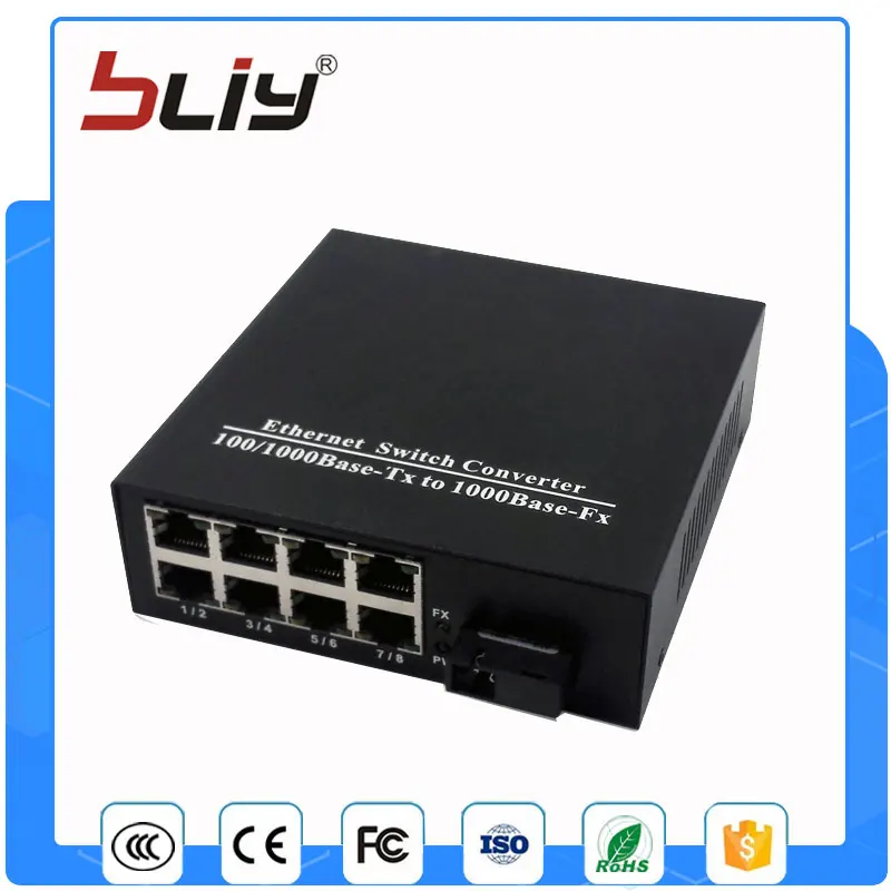 

1G8FEP 20KM 8 poe port poe switch 1 1000M fiber port to 8 rj45 ethernet port power over ethernet switch