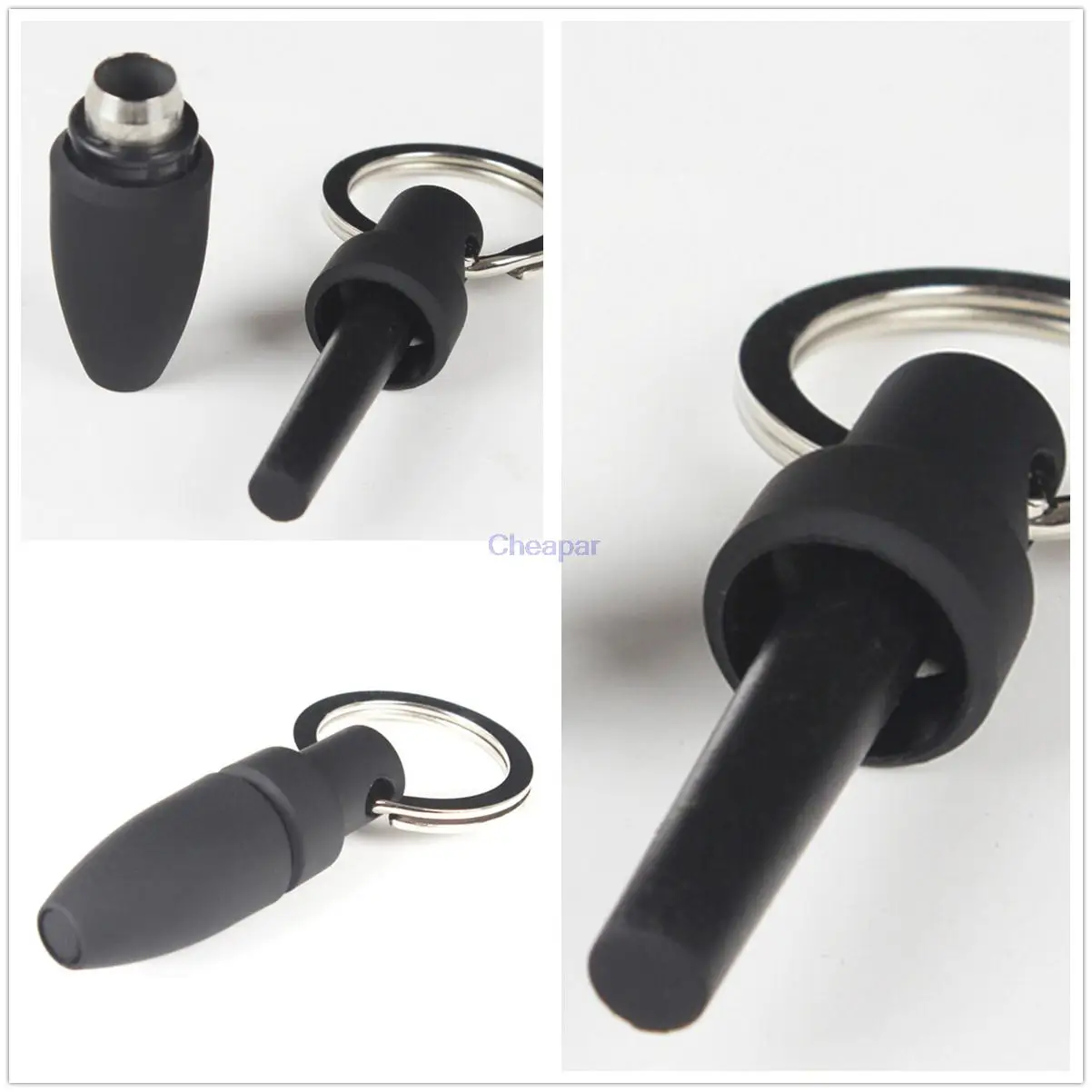 Rubber Cigar Punch Cutter Blade Key Ring Chain Bullet Style Draw Hole