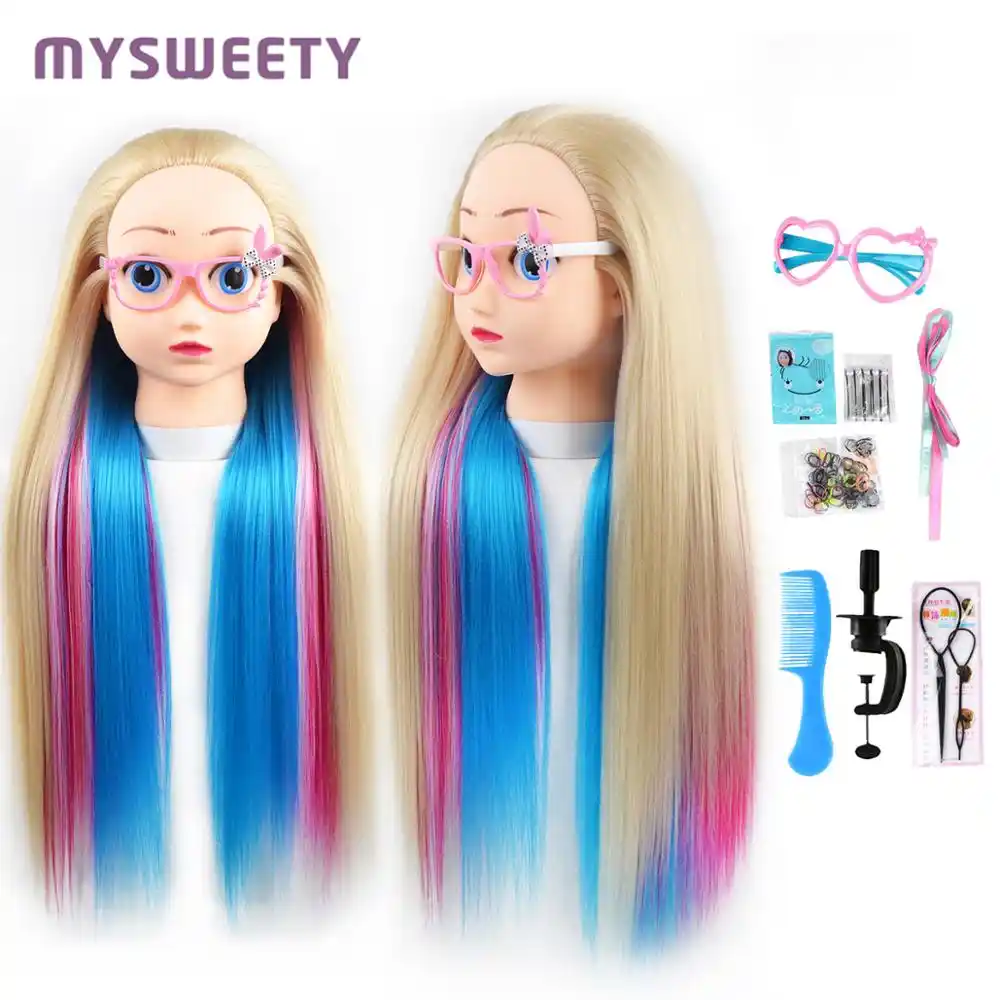 24 Cartoon Professional Hair Mannequin Professional Styling Wig