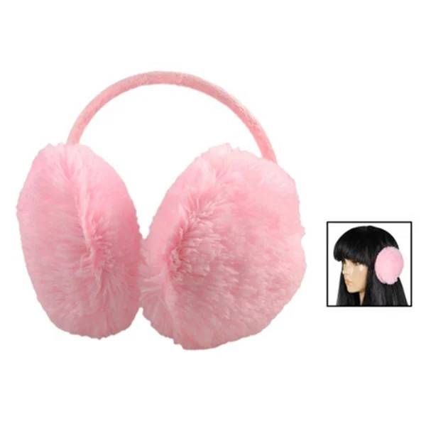 Женские Розовые Плюшевые Пушистые задняя крышка для ушей теплые звукозащитные наушники