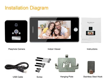 

4.3 Inch Motion Detection Door Peephole Camera 140 Degrees Video Peephole Viewer Door Camera Night Vision