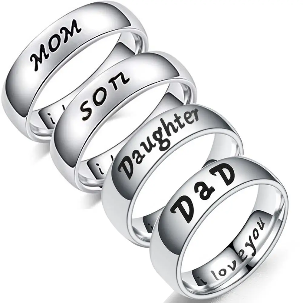 MOM Daghter Son Jewellery Ring Pendant 