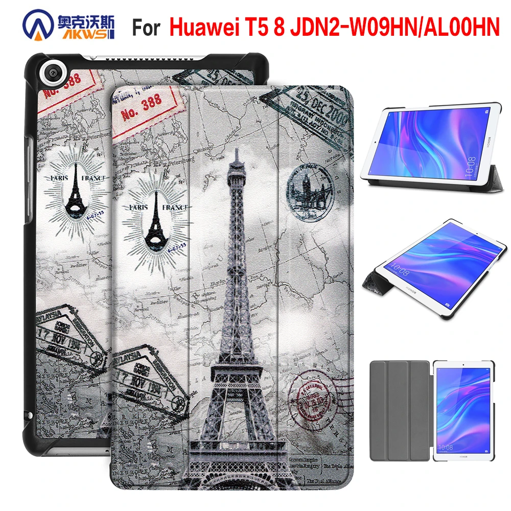 Ходунки Тонкий чехол для huawei Honor 5 T5 8 JDN2-W09HN/AL00HN 2019 выпущен 8 "Магнитная планшеты красочные + подарок