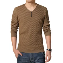 2017 frühling Herbst Heißer Solide Strick Pullover Männer V-ausschnitt Beiläufige Dünne Pullover Männer (Asiatische Größe M ~ 5XL)