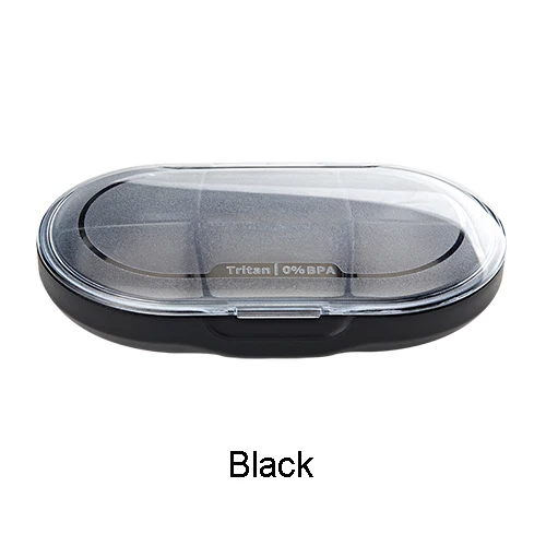 BUBM портативный чехол-органайзер для таблеток с 6 отделениями, диспенсер для лекарств для хранения витаминок, рыбий жир, добавки и лекарства - Цвет: Black
