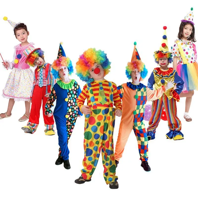 MXL New Funny Circus Clown Kids Children Halloween Park Party Costumes