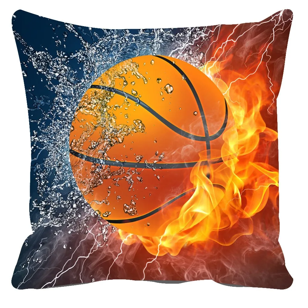 Новая баскетбольная футбольная Iice и Fire льняная Наволочка на подушку хлопковые домашние декоративные Чехлы для подушек для дивана автомобиля Cojines