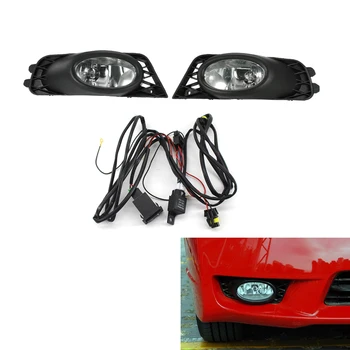 

Left + Right Fog Light Lamp with Grille Grill For Honda Civic 4 Door Mugen 09-11 Clear DX Sedan HO2592124\HO2593124