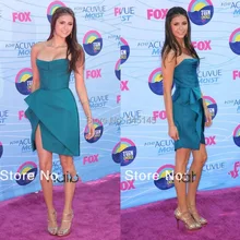 Стиль Оболочка без бретелек длиной до колена атласные настроить короткие впечатляющие платья